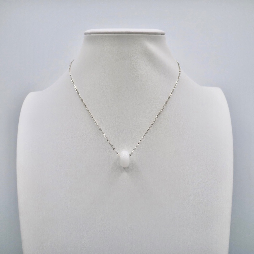 WHITE JADE INFINITY NECKLACE (S925)